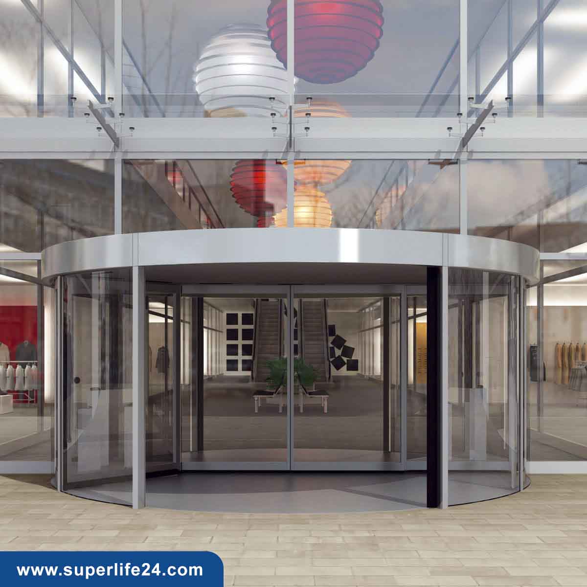 درب اتوماتیک شیشه ای گردان درب اتوماتیک شیشه ای گردان